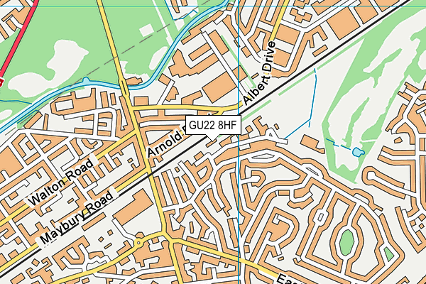 GU22 8HF map - OS VectorMap District (Ordnance Survey)