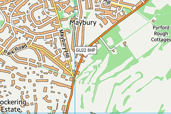GU22 8HP map - OS VectorMap District (Ordnance Survey)
