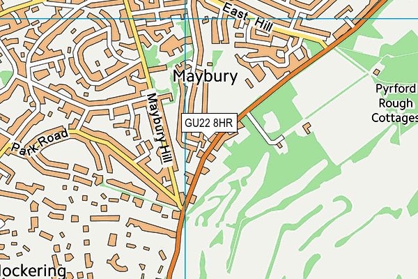 GU22 8HR map - OS VectorMap District (Ordnance Survey)