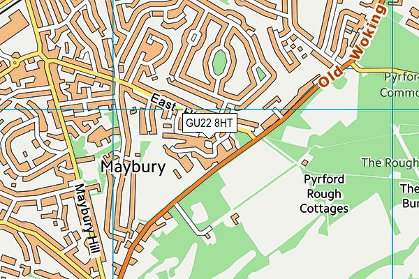 GU22 8HT map - OS VectorMap District (Ordnance Survey)