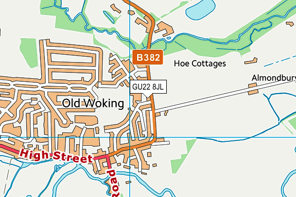 GU22 8JL map - OS VectorMap District (Ordnance Survey)