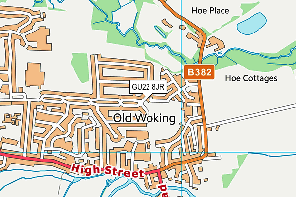 GU22 8JR map - OS VectorMap District (Ordnance Survey)