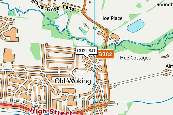 GU22 8JT map - OS VectorMap District (Ordnance Survey)