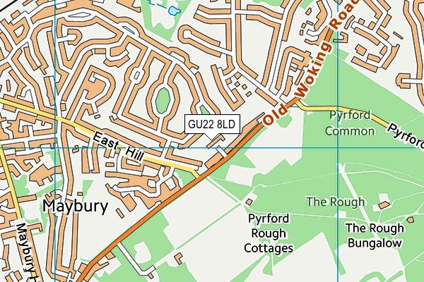 GU22 8LD map - OS VectorMap District (Ordnance Survey)