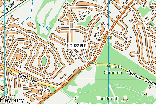 GU22 8LF map - OS VectorMap District (Ordnance Survey)