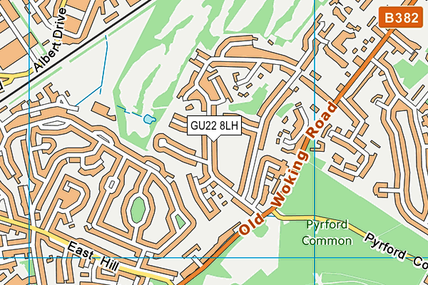 GU22 8LH map - OS VectorMap District (Ordnance Survey)