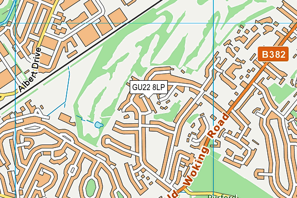 GU22 8LP map - OS VectorMap District (Ordnance Survey)