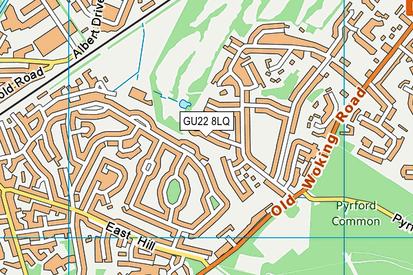 GU22 8LQ map - OS VectorMap District (Ordnance Survey)