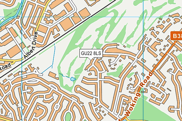 GU22 8LS map - OS VectorMap District (Ordnance Survey)