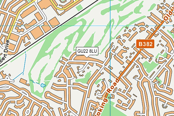 GU22 8LU map - OS VectorMap District (Ordnance Survey)