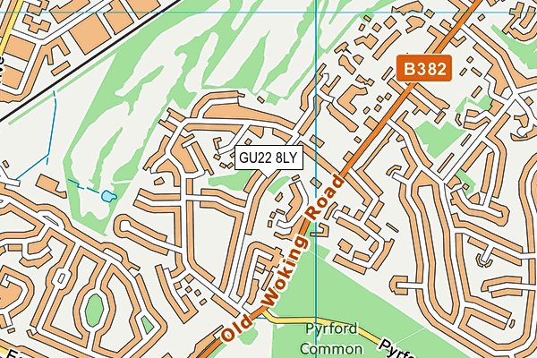 GU22 8LY map - OS VectorMap District (Ordnance Survey)