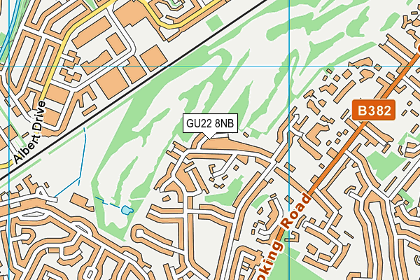 GU22 8NB map - OS VectorMap District (Ordnance Survey)