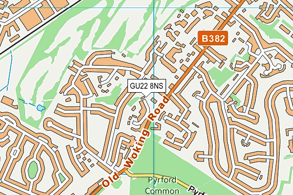 GU22 8NS map - OS VectorMap District (Ordnance Survey)