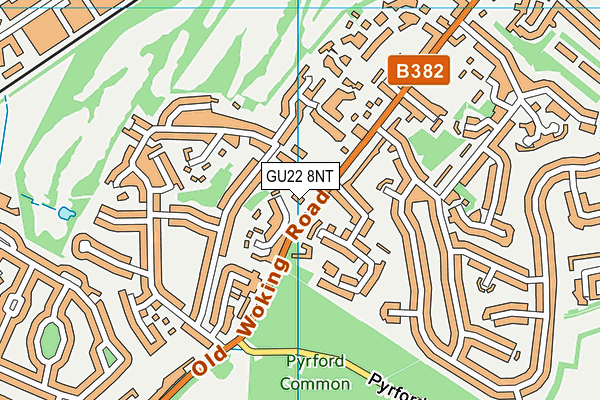 GU22 8NT map - OS VectorMap District (Ordnance Survey)