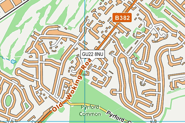 GU22 8NU map - OS VectorMap District (Ordnance Survey)