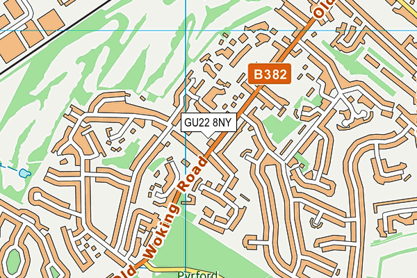 GU22 8NY map - OS VectorMap District (Ordnance Survey)