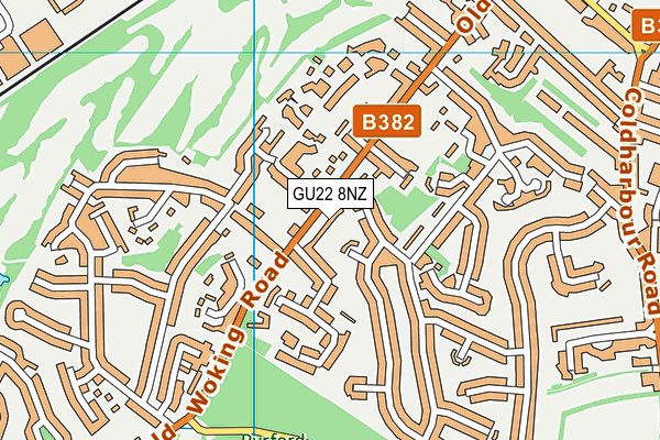 GU22 8NZ map - OS VectorMap District (Ordnance Survey)