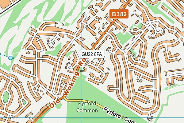 GU22 8PA map - OS VectorMap District (Ordnance Survey)