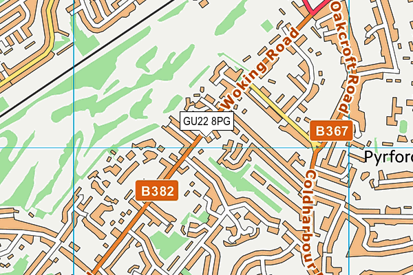 GU22 8PG map - OS VectorMap District (Ordnance Survey)