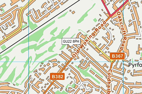 GU22 8PH map - OS VectorMap District (Ordnance Survey)