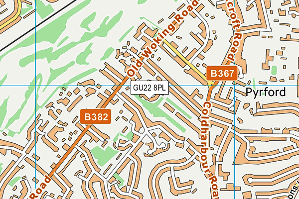 GU22 8PL map - OS VectorMap District (Ordnance Survey)