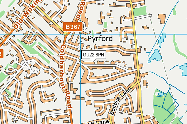 GU22 8PN map - OS VectorMap District (Ordnance Survey)