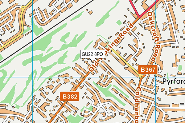 GU22 8PQ map - OS VectorMap District (Ordnance Survey)