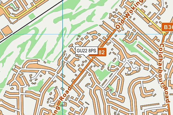 GU22 8PS map - OS VectorMap District (Ordnance Survey)