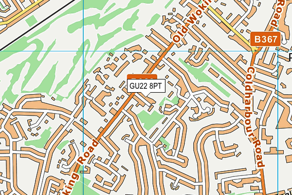 GU22 8PT map - OS VectorMap District (Ordnance Survey)