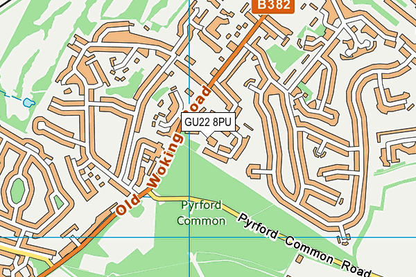 GU22 8PU map - OS VectorMap District (Ordnance Survey)