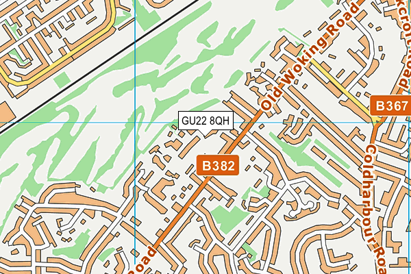 GU22 8QH map - OS VectorMap District (Ordnance Survey)