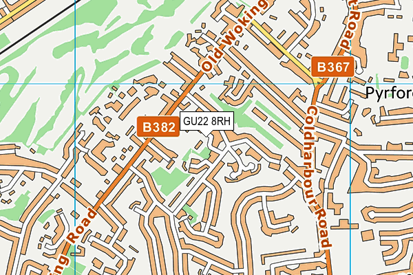 GU22 8RH map - OS VectorMap District (Ordnance Survey)