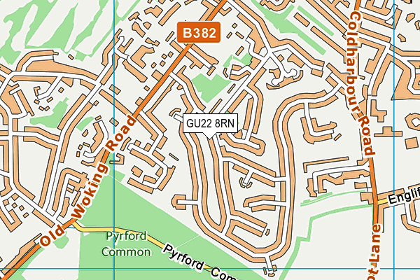 GU22 8RN map - OS VectorMap District (Ordnance Survey)