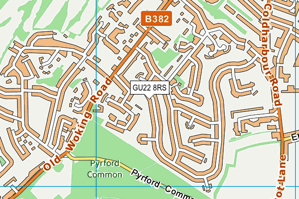 GU22 8RS map - OS VectorMap District (Ordnance Survey)