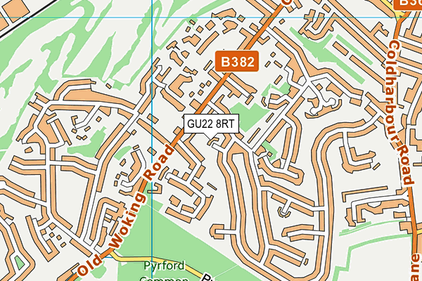 GU22 8RT map - OS VectorMap District (Ordnance Survey)