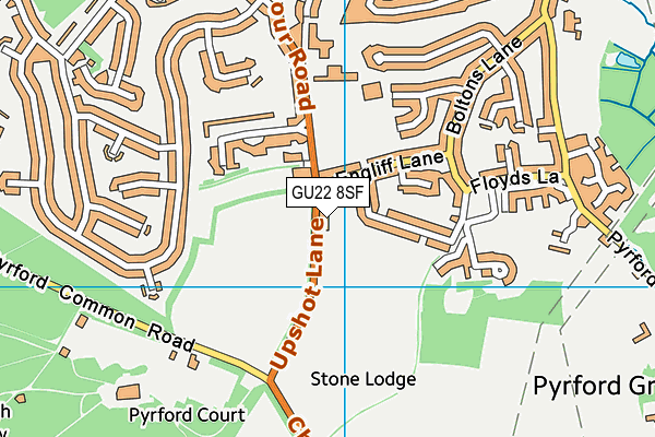 GU22 8SF map - OS VectorMap District (Ordnance Survey)