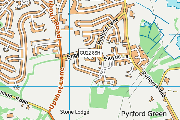 GU22 8SH map - OS VectorMap District (Ordnance Survey)