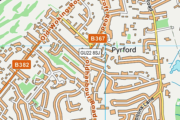 GU22 8SJ map - OS VectorMap District (Ordnance Survey)