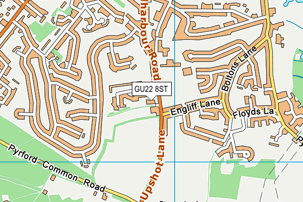 GU22 8ST map - OS VectorMap District (Ordnance Survey)