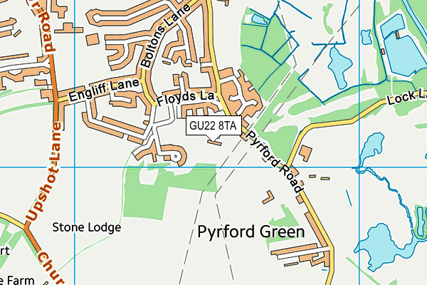 GU22 8TA map - OS VectorMap District (Ordnance Survey)