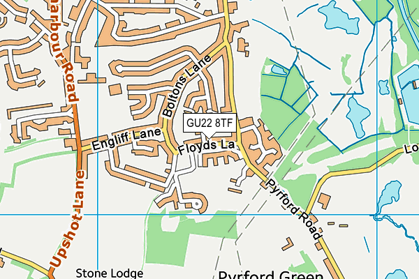 GU22 8TF map - OS VectorMap District (Ordnance Survey)
