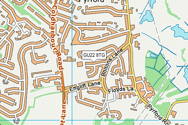 GU22 8TG map - OS VectorMap District (Ordnance Survey)