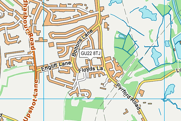 GU22 8TJ map - OS VectorMap District (Ordnance Survey)