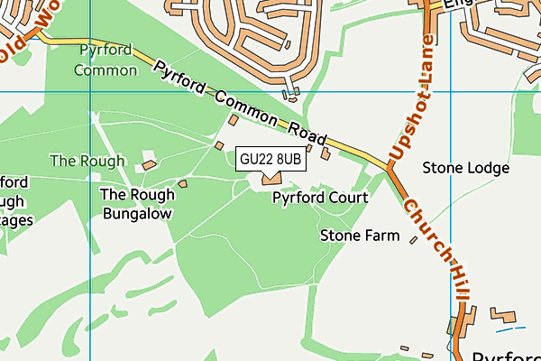 GU22 8UB map - OS VectorMap District (Ordnance Survey)