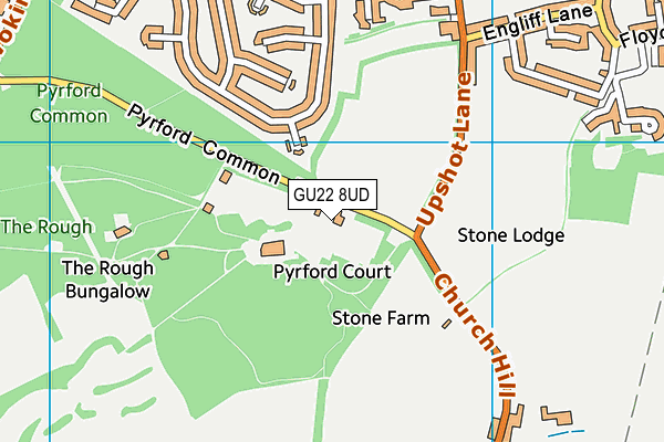 GU22 8UD map - OS VectorMap District (Ordnance Survey)