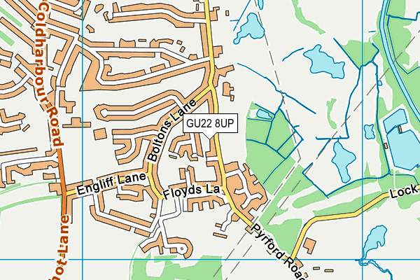 GU22 8UP map - OS VectorMap District (Ordnance Survey)