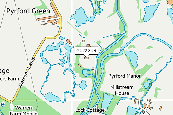 GU22 8UR map - OS VectorMap District (Ordnance Survey)