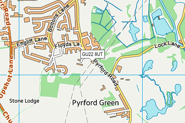 GU22 8UT map - OS VectorMap District (Ordnance Survey)