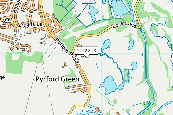 GU22 8UX map - OS VectorMap District (Ordnance Survey)