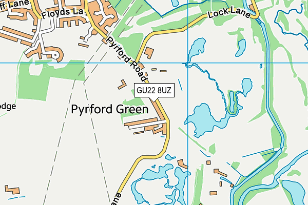 GU22 8UZ map - OS VectorMap District (Ordnance Survey)